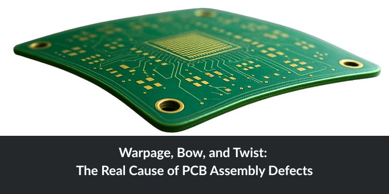 PCB assembly defects caused by warped PCBs